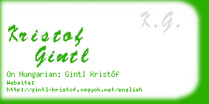 kristof gintl business card